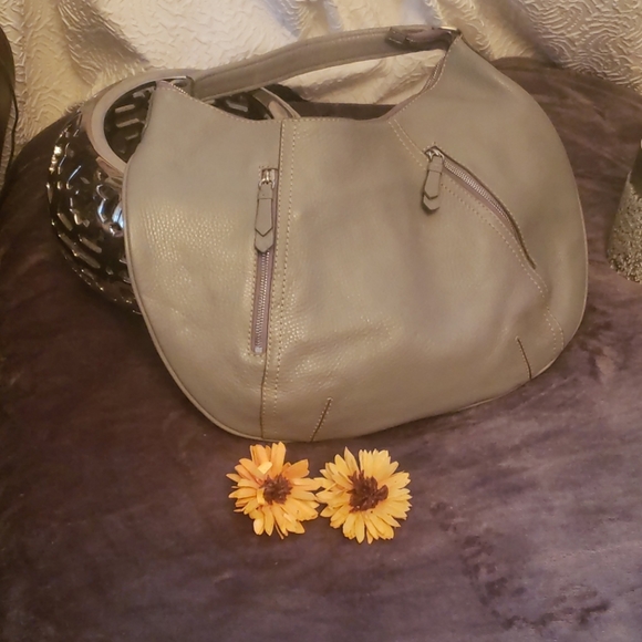 Cole Haan Handbags - Cole Haan Gray Pebble Leather Hobo Bag